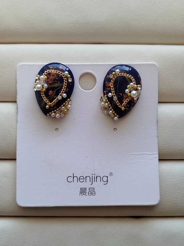 گوشواره کریستالی مرواریدی طرح اشک کد 65