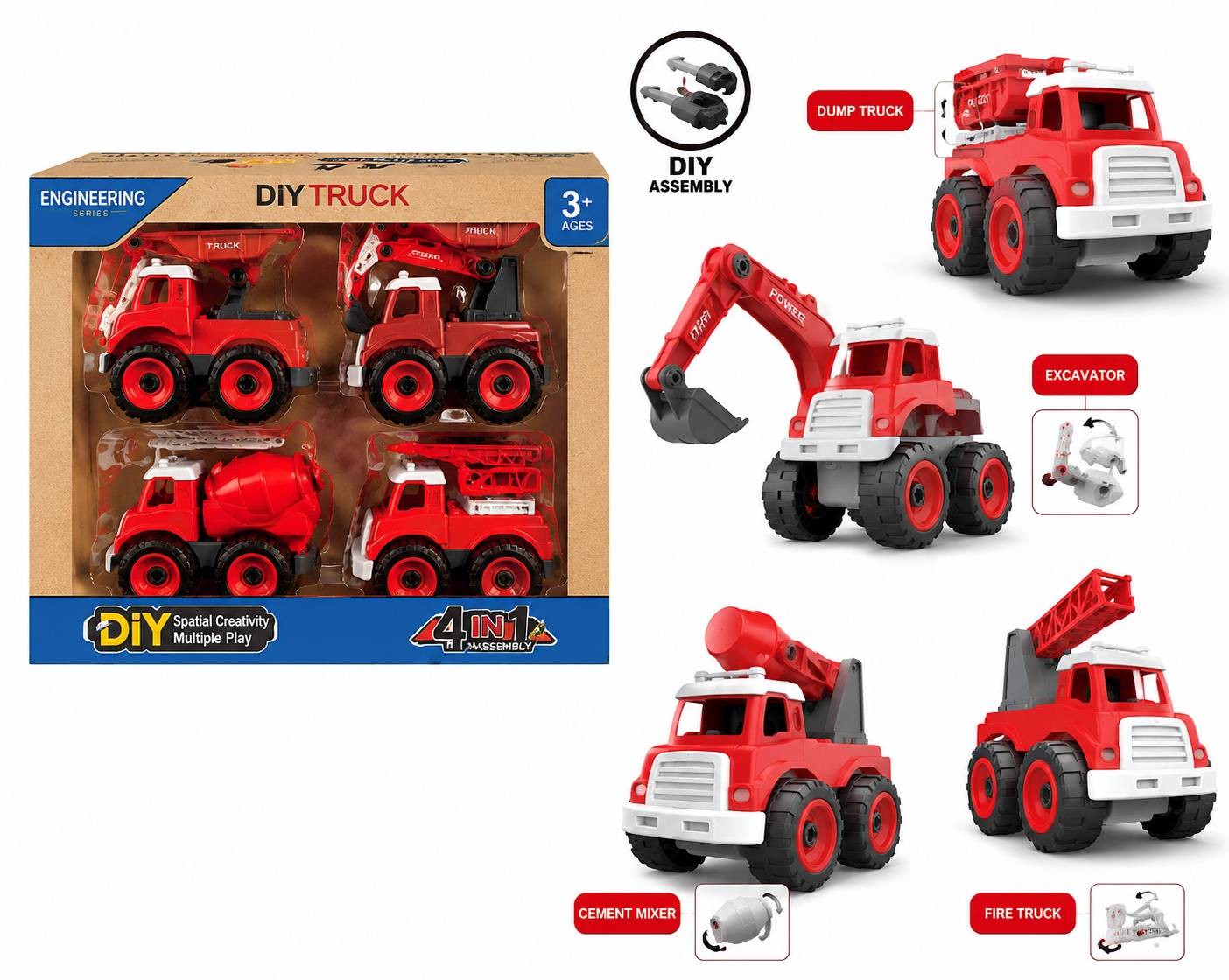 اسباب بازی مجموعه ماشین 4 کاره
